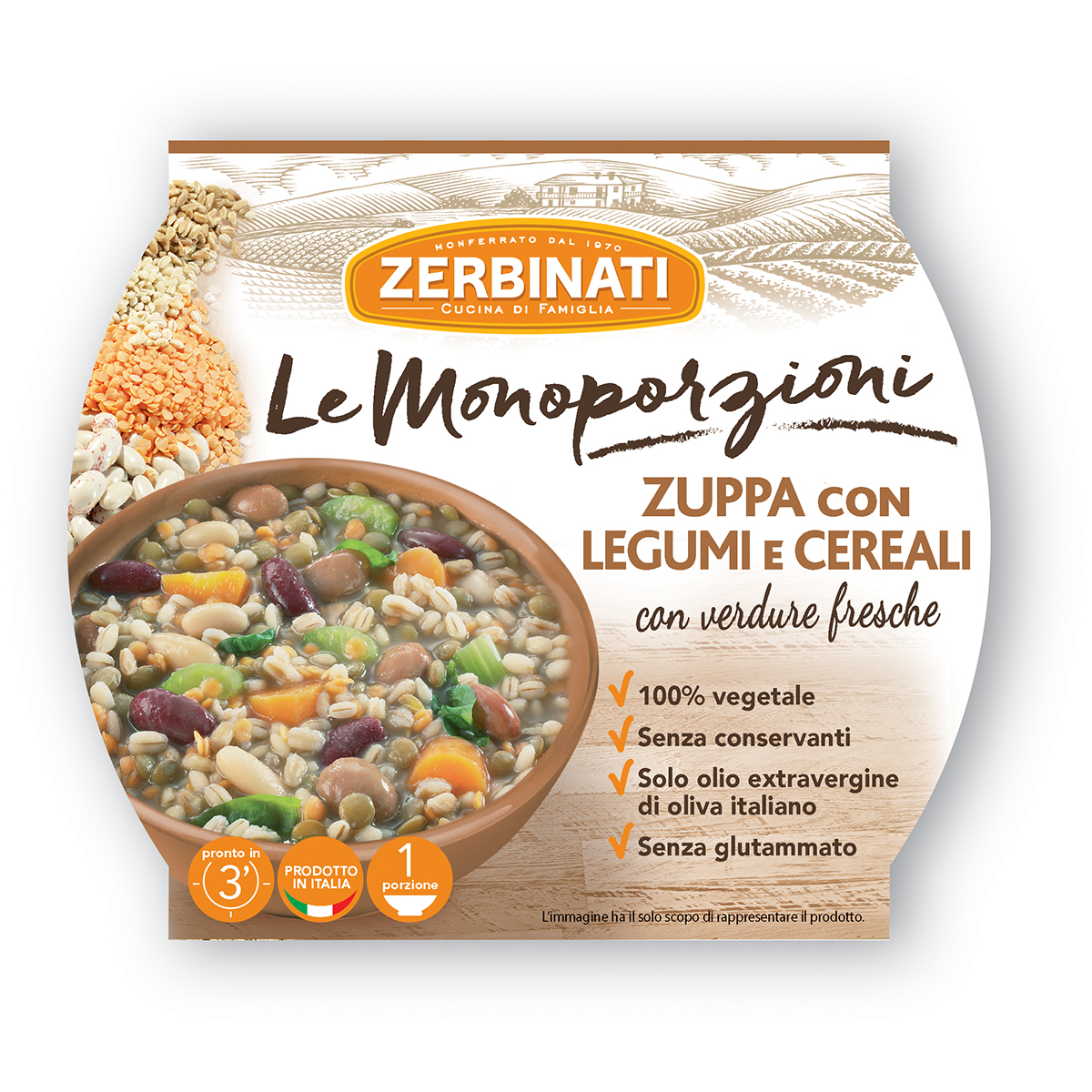 Monoporzione Zuppa con Legumi e Cereali - ZERBINATI SRL - MyBusinessCibus