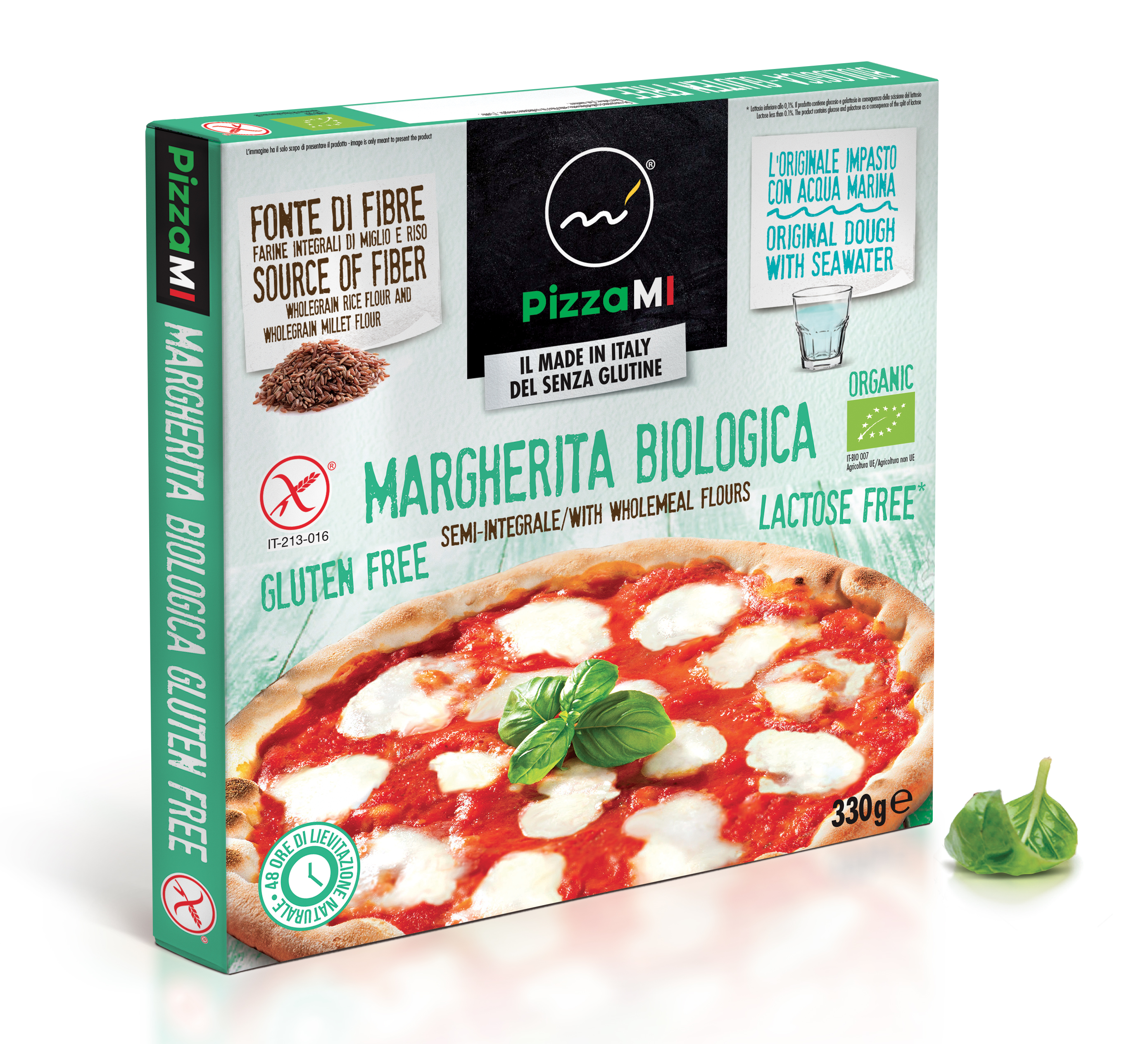 Pizza margherita surgelata biologica